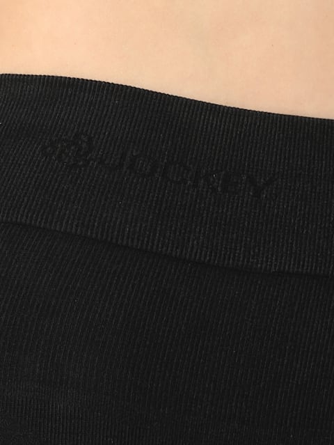 Women's Mid Waist Cotton Rich Elastane Stretch Seamfree Shorts Shapewear with Breathable Inner TMid Panel - Black