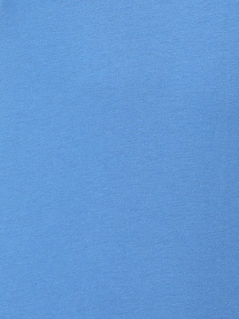 Men's Super Combed Cotton Rich Solid V Neck Half Sleeve T-Shirt - Bright Cobalt