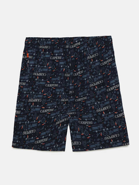 Boy's Super Combed Cotton Printed Boxer Shorts with Side Pockets - Assorted(Pack of 2)