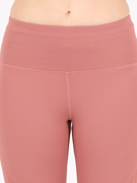 Women's Microfiber Elastane Stretch Slim Fit Capri with Back Waistband Pocket and Stay Dry Technology - Withered Rose