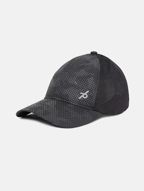 Polyester Printed Cap with Adjustable Back Closure and Stay Dry Technology - Black