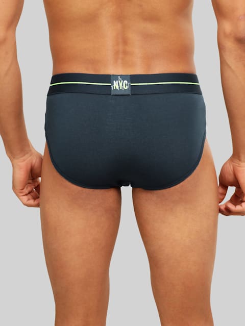 Men's Super Combed Cotton Elastane Stretch Solid Brief with Ultrasoft Waistband - Assorted