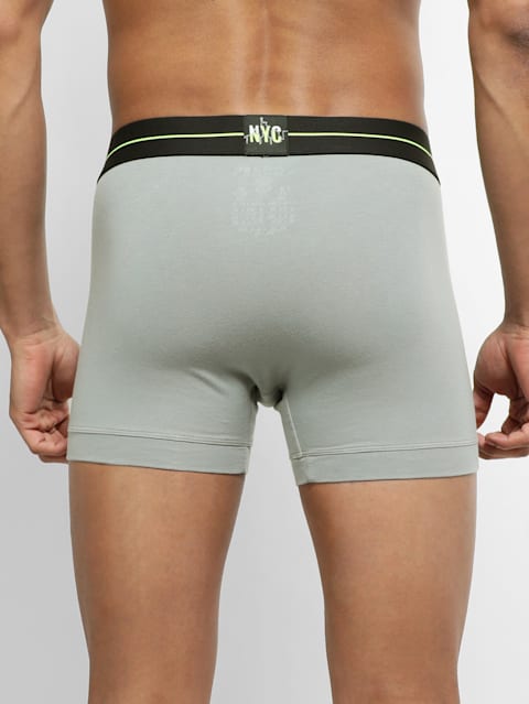 Men's Super Combed Cotton Elastane Stretch Solid Trunk with Ultrasoft Waistband - Assorted