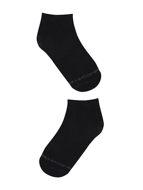 Men's Compact Cotton Stretch Low Show Socks with Stay Fresh Treatment - Black(Pack of 2)