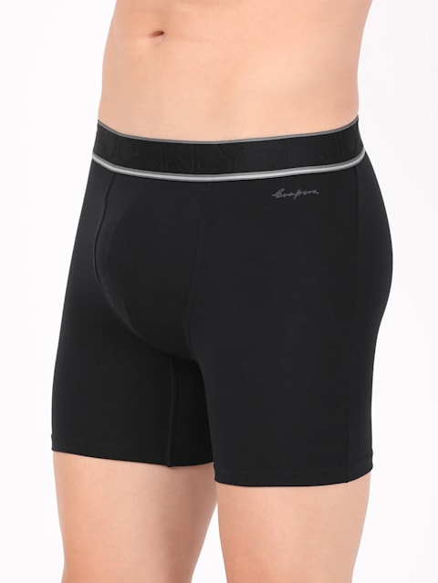 Men's Tencel Micro Modal Elastane Stretch Solid Boxer Brief with Natural Stay Fresh Properties - Black