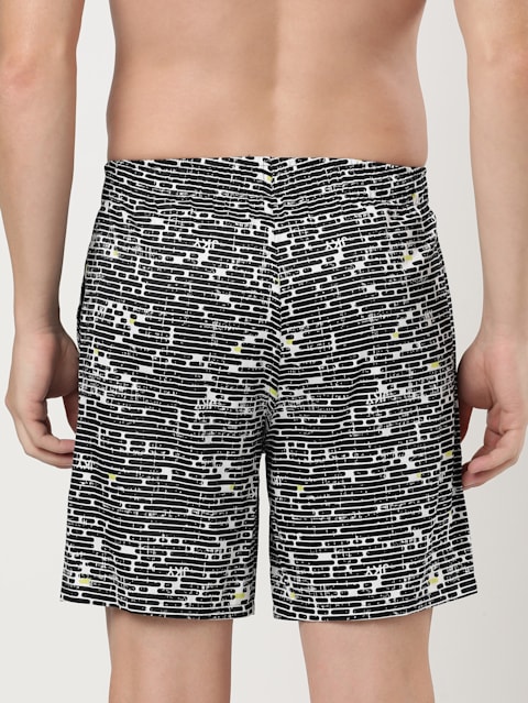 Men's Super Combed Cotton Satin Weave Printed Boxer Shorts with Side Pocket - Assorted