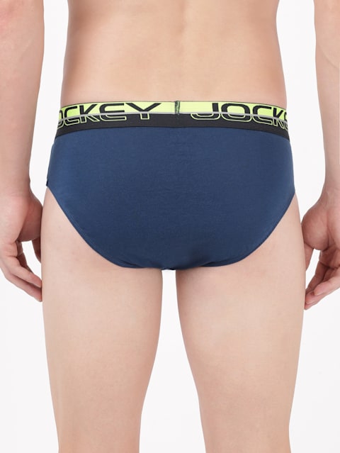 Men's Super Combed Cotton Solid Brief with Ultrasoft Waistband - Estate Blue
