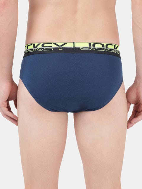 Men's Super Combed Cotton Rib Solid Brief with Ultrasoft Waistband - Estate Blue