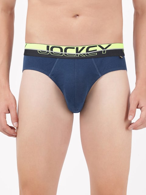 Men's Super Combed Cotton Rib Solid Brief with Ultrasoft Waistband - Estate Blue