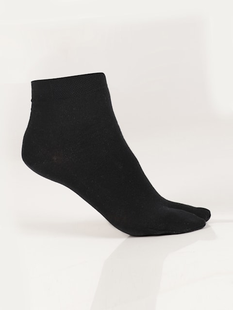 Women's Compact Cotton Stretch Toe Socks with Stay Fresh Treatment - Black