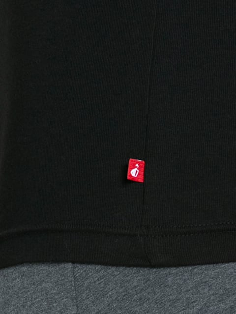 Men's Super Combed Cotton Rib Square Neckline Gym Vest - Black