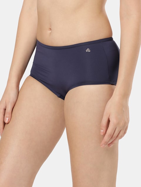 Women's Full Coverage Soft Touch Microfiber Nylon Elastane Stretch Full Brief With Concealed Waistband and StayFresh Treatment - Classic Navy
