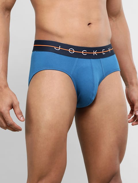 Men's Super Combed Cotton Elastane Stretch Solid Brief with Ultrasoft Waistband - Assorted (Pack of 2)