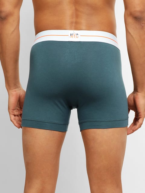 Men's Super Combed Cotton Elastane Stretch Solid Trunk with Ultrasoft Waistband - Assorted (Pack of 2)