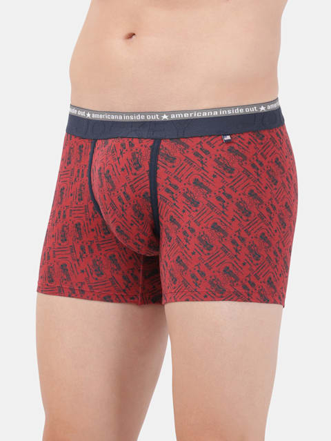 Men's Super Combed Cotton Elastane Stretch Printed Trunk with Ultrasoft Waistband - Assorted (Pack of 2)