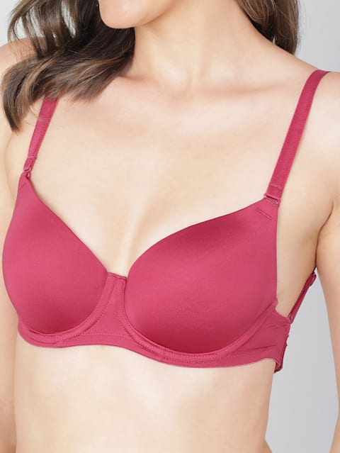 Women's Wired Padded Soft Touch Microfiber Elastane Stretch Medium Coverage Multiway Backless Bra - Anemone