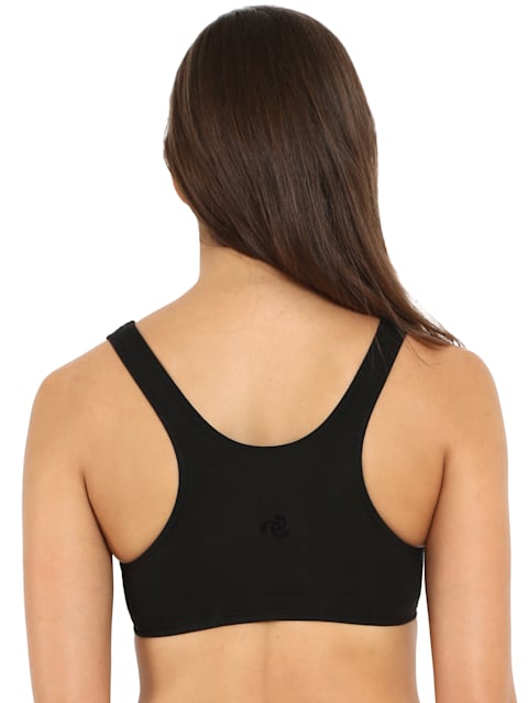 Women's Super Combed Cotton Elastane Stretch Slip On Crop Top With Stay Fresh Treatment - Black