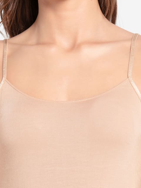 Women's Micro Modal Elastane Stretch Camisole with Adjustable Straps and StayFresh Treatment - Skin