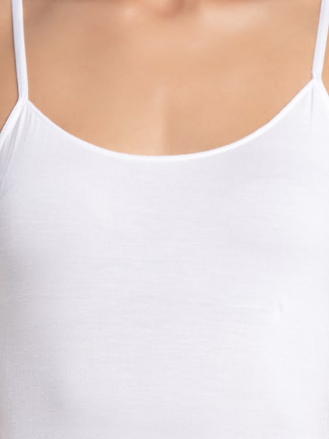 Women's Micro Modal Elastane Stretch Camisole with Adjustable Straps and StayFresh Treatment - White