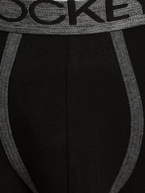 Men's Super Combed Cotton Rib Solid Trunk with Ultrasoft Waistband - Black