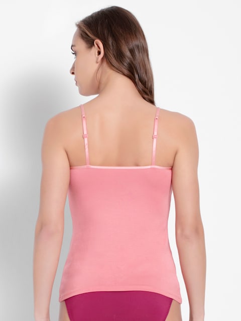 Women's Micro Modal Elastane Stretch Camisole with Adjustable Straps and StayFresh Treatment - Peach Blossom