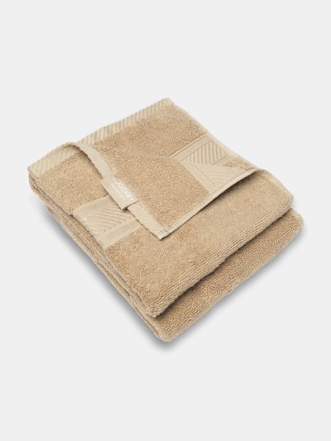 Cotton Terry Ultrasoft and Durable Solid Hand Towel - Camel(Pack of 2)
