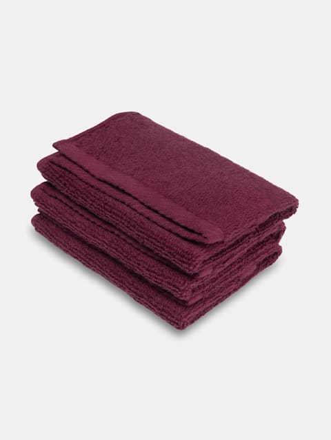 Cotton Terry Ultrasoft and Durable Solid Face Towel - Burgundy(Pack of 3)