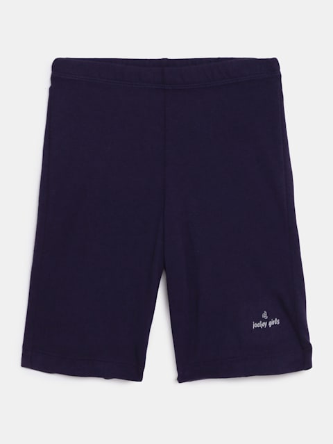 Girl's Super Combed Cotton Elastane Stretch Shorties with Ultrasoft Waistband - Classic Navy