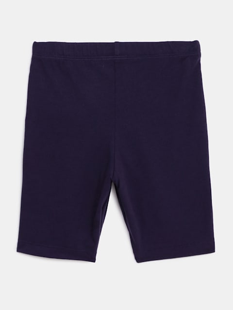Girl's Super Combed Cotton Elastane Stretch Shorties with Ultrasoft Waistband - Classic Navy