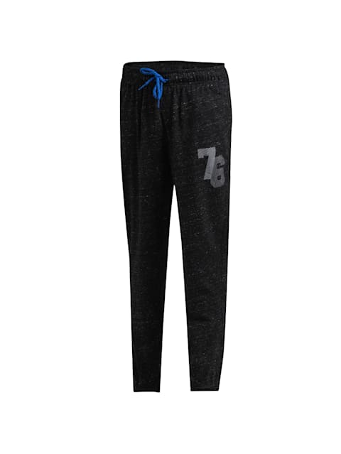 Boy's Super Combed Cotton Rich Graphic Printed Joggers with Side Pockets - Black Snow Melange