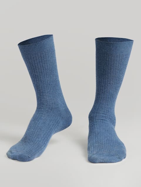 Casual Calf Length Socks for Men - Blue Melange S1