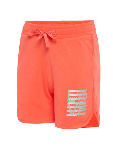 Girl's Super Combed Cotton Rich Relaxed Fit Graphic Printed Curved Hem Styled Shorts with Side Pockets - Dubarry