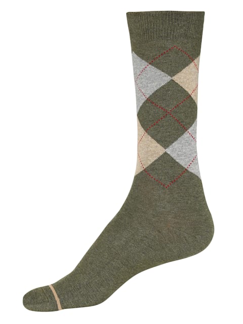 Colorblocked Calf Length Socks for Men - Green Melange