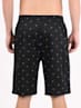 Men's Super Combed Mercerized Cotton Woven Fabric Regular Fit Printed Bermuda with Side Pockets - Black Assorted Prints
