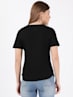 Women's Super Combed Cotton Rich Relaxed Fit Solid Curved Hem Styled Half Sleeve T-Shirt - Black