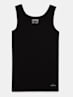 Girl's Super Combed Cotton Rib Solid Tank Top - Black(Pack of 2)