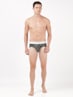 Men's Super Combed Cotton Elastane Stretch Printed Brief with Ultrasoft Waistband - Black