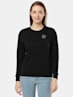 Women's Super Combed Cotton Rich Fleece Fabric Printed Sweatshirt with Drop Shoulder Styling - Black