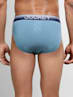 Men's Super Combed Cotton Elastane Stretch Solid Brief with Ultrasoft Waistband- Aegean Blue