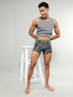 Men's Microfiber Mesh Elastane Stretch Printed Trunk with Breathable Mesh and Stay Dry Technology - Black print