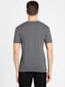 Men's Super Combed Cotton Rich Solid V Neck Half Sleeve T-Shirt - Charcoal Melange