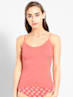 Women's Super Combed Cotton Rib Camisole with Adjustable Straps and StayFresh Treatment - Blush Pink