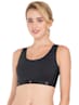 Women's Wirefree Padded Tactel Nylon Elastane Stretch Full Coverage Racer Back Styling Sports Bra with Stay Dry Treatment - Black