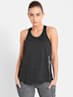 Women's Microfiber Fabric Graphic Printed Racerback Styled Tank Top with Stay Dry Treatment - Black