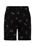 Boy's Super Combed Cotton French Terry Printed Shorts with Pockets and Turn Up Hem Styling - Black Printed