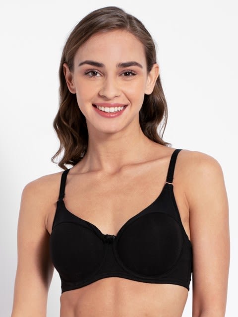 Under-Wired Padded Super Combed Cotton Elastane Stretch Full Coverage T-Shirt Bra
