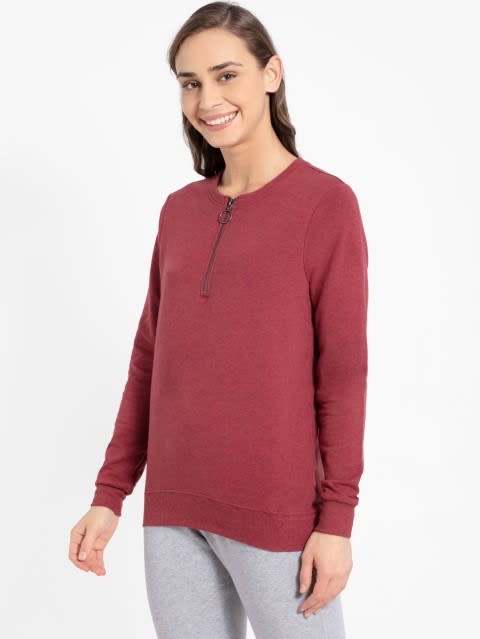 Super Combed Cotton Elastane Stretch Fabric Printed Sweatshirt With Half Zip
