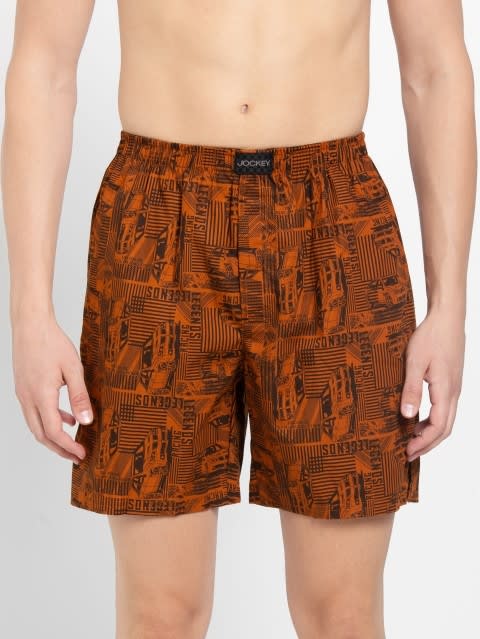 Men's Super Combed Mercerized Cotton Woven Printed Boxer Shorts with Side Pocket - Assorted Prints