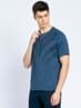Tonal Printed Round Neck Half Sleeve T-Shirt for Men - Navy Melange