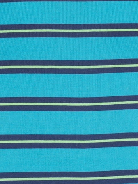 Boy's Super Combed Cotton Striped Half Sleeve T-Shirt - Scuba Blue